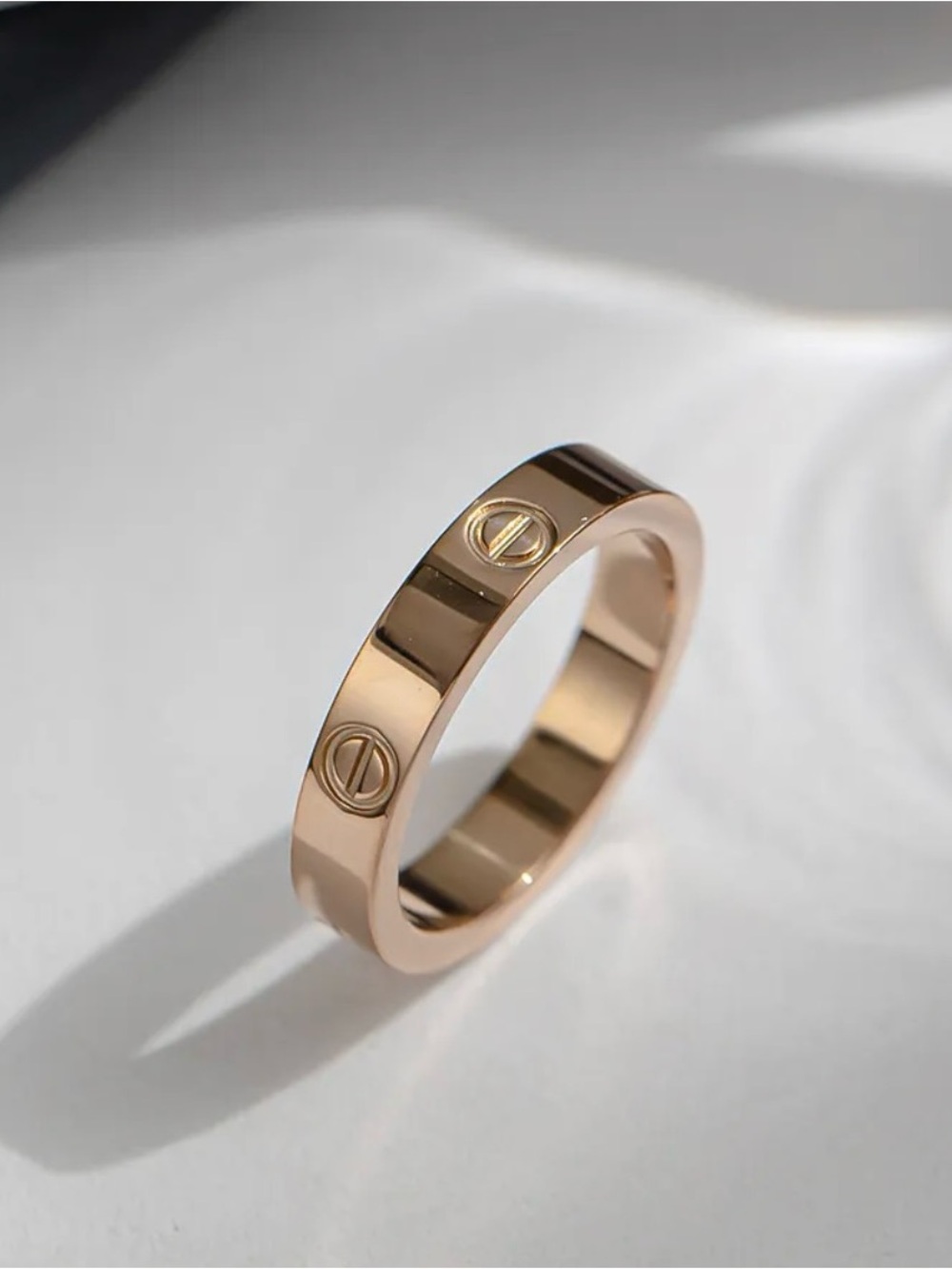 Generic Rose Gold Screw Stainless Steel Ring
